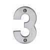 Heritage Brass Numeral 3 Face Fix 76mm (3") Satin Chrome finish