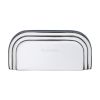 Heritage Brass Drawer Pull Bauhaus Design 76mm CTC Polished Chrome Finish