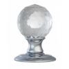 Ice Facetted Crystal Knob - Polished Chrome