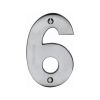 Heritage Brass Numeral 6 Face Fix 76mm (3") Satin Chrome finish