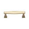 Heritage Brass Cabinet Pull Deco Design 96mm CTC Satin Brass Finish