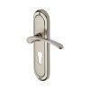 Heritage Brass Door Handle for Euro Profile Plate Ambassador Design Mercury finish