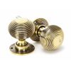 Aged Brass Heavy Beehive Mortice/Rim Knob Set