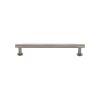 Heritage Brass Cabinet Pull Partial Knurled Design with 16mm Rose 128mm CTC Satin Nickel finish