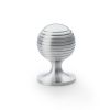 Alexander & Wilks - Caesar Cupboard Knob on Round Rose - Satin Chrome - 38mm