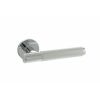 Millhouse Brass Crompton Knurled Lever Door Handle on 5mm Slimline Round Rose - Polished Chrome