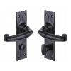 The Tudor Door Handle for Bathroom Wellington Design Black Iron