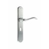 Forme Valence Solid Brass Key Lever Door Handle on Backplate - Satin Chrome