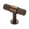 Lines T-Bar Knob - Antique Brass