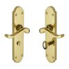 Heritage Brass Door Handle for Bathroom Savoy Long Design Polished Brass finish