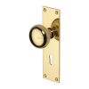 Heritage Brass Mortice Knob on Lock Plate Balmoral Design Polished Brass finish