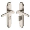 Heritage Brass Door Handle Bathroom Set Tiffany Design Satin Nickel Finish