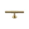 Heritage Brass Cabinet Knob Knurled Fountain Design 90mm Satin Brass finish