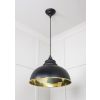 Smooth Brass Harborne Pendant in Elan Black