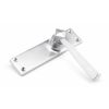 Satin Chrome Straight Lever Latch Set