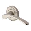 Heritage Brass Door Handle Lever Latch on Round Rose Sophia Design Satin Nickel finish