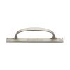 Heritage Brass Pull Handle on Plate Satin Nickel Finish