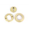 Satin Brass Round Escutcheon (Art Deco)