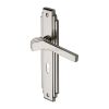 Heritage Brass Door Handle Lever Lock Tiffany Design Polished Nickel Finish