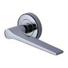 Heritage Brass Door Handle Lever on Rose Gio Design Polished Chrome Finish