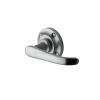 Heritage Brass Door Handle Lever Latch on Round Rose Windsor Design Satin Chrome finish