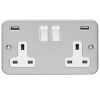 Eurolite Metal Clad 2 Gang USB Socket Metal Clad