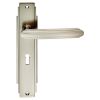 Art Deco Lever On Lock Backplate - Satin Nickel