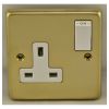 Eurolite Stainless Steel 1 Gang Socket Polished Brass