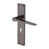 Heritage Brass Gio Lever Lock Door Handle on 200mm Plate Matt Bronze finish