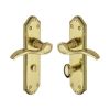 Heritage Brass Door Handle for Bathroom Verona Small Design Polished Brass finish