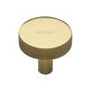 Heritage Brass Cabinet Knob Knurled Disc Design 32mm Polished Brass finish