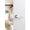 Forme Asti Lever Door Handle on Minimal Round Rose - Satin Chrome