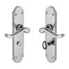 Heritage Brass Door Handle for Bathroom Savoy Long Design Polished Chrome finish