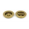 Aged Brass 75mm Art Deco Round Pull - Privacy Set