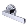 Sorrento Door Handle Lever Latch on Round Rose Siloh Design Polished Chrome finish