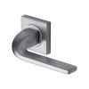 Sorrento Door Handle Lever Latch on Round Rose Stanford Design Satin Chrome finish