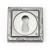 Pewter Round Escutcheon (Square Rose)