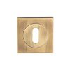 Serozzetta Square Standard Lock Escutcheon  - Antique Brass