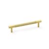 Alexander & Wilks - Brunel Knurled T-Bar Cupboard Handle - Satin Brass PVD - Centres 128mm