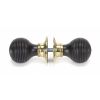 Ebony & Aged Brass Beehive Mortice/Rim Knob Set