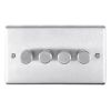 Eurolite Stainless Steel 4 Gang Dimmer Satin Stainless Steel