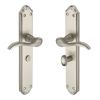 Heritage Brass Door Handle for Bathroom Verona Design Satin Nickel finish