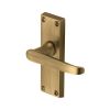 Heritage Brass Door Handle Lever Latch Victoria Short Design Antique Brass finish