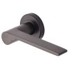 Heritage Brass Door Handle Lever Latch on Round Rose Julia Design Matt Bronze finish