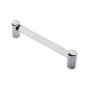 Clear Acrylic Bar Handle 160mm - Acrylic Clear Chrome