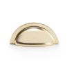 Alexander & Wilks - Bardom Ridged Cabinet Cup Pull - Polished Brass