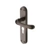 Heritage Brass Door Handle for Euro Profile Plate Luna Design Matt Bronze finish