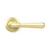 Satin Brass Newbury Lever on Rose Set (Art Deco)