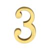 Heritage Brass Numeral 3 Concealed Fix 76mm (3") Polished Brass finish