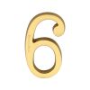 Heritage Brass Numeral 6 Concealed Fix 76mm (3") Unlacquered Brass finish